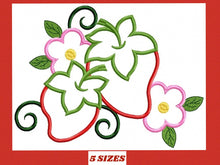 Laden Sie das Bild in den Galerie-Viewer, Strawberry embroidery designs - Fruit embroidery design machine embroidery pattern - Kitchen embroidery file - Strawberry applique design
