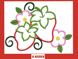 Strawberry embroidery designs - Fruit embroidery design machine embroidery pattern - Kitchen embroidery file - Strawberry applique design