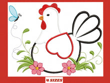 Charger l&#39;image dans la galerie, Chicken embroidery designs - hen embroidery design machine embroidery pattern - instant download - Kitchen embroidery file Chicken applique
