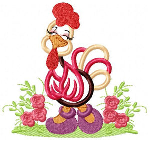 Chicken embroidery designs - Kitchen embroidery design machine embroidery pattern - Farm animal embroidery file - Chicken applique design