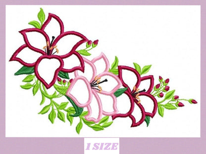Flowers embroidery designs - Flower embroidery design machine embroidery pattern - rose embroidery file - flower applique design floral Marcia Embroidery