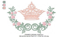 Charger l&#39;image dans la galerie, Crown embroidery designs - Laurel Wreath with Crown embroidery design machine embroidery pattern - newborn embroidery file crown design
