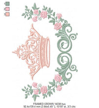 Load image into Gallery viewer, Crown embroidery designs - Laurel Wreath with Crown embroidery design machine embroidery pattern - newborn embroidery file crown design
