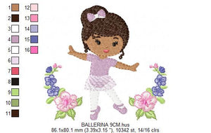 Ballerina embroidery designs - Ballet embroidery design machine embroidery pattern - baby girl embroidery file - dancer embroidery frame