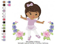 Charger l&#39;image dans la galerie, Ballerina embroidery designs - Ballet embroidery design machine embroidery pattern - baby girl embroidery file - dancer embroidery frame
