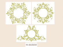 Cargar imagen en el visor de la galería, Frame embroidery designs - Monogram embroidery design machine embroidery pattern - Wreath embroidery - girl embroidery tea towel embroidery
