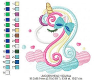 Carica l&#39;immagine nel visualizzatore di Gallery, Unicorn embroidery designs - Girl embroidery design machine embroidery pattern - baby embroidery  newborn embroidery unicorn applique design
