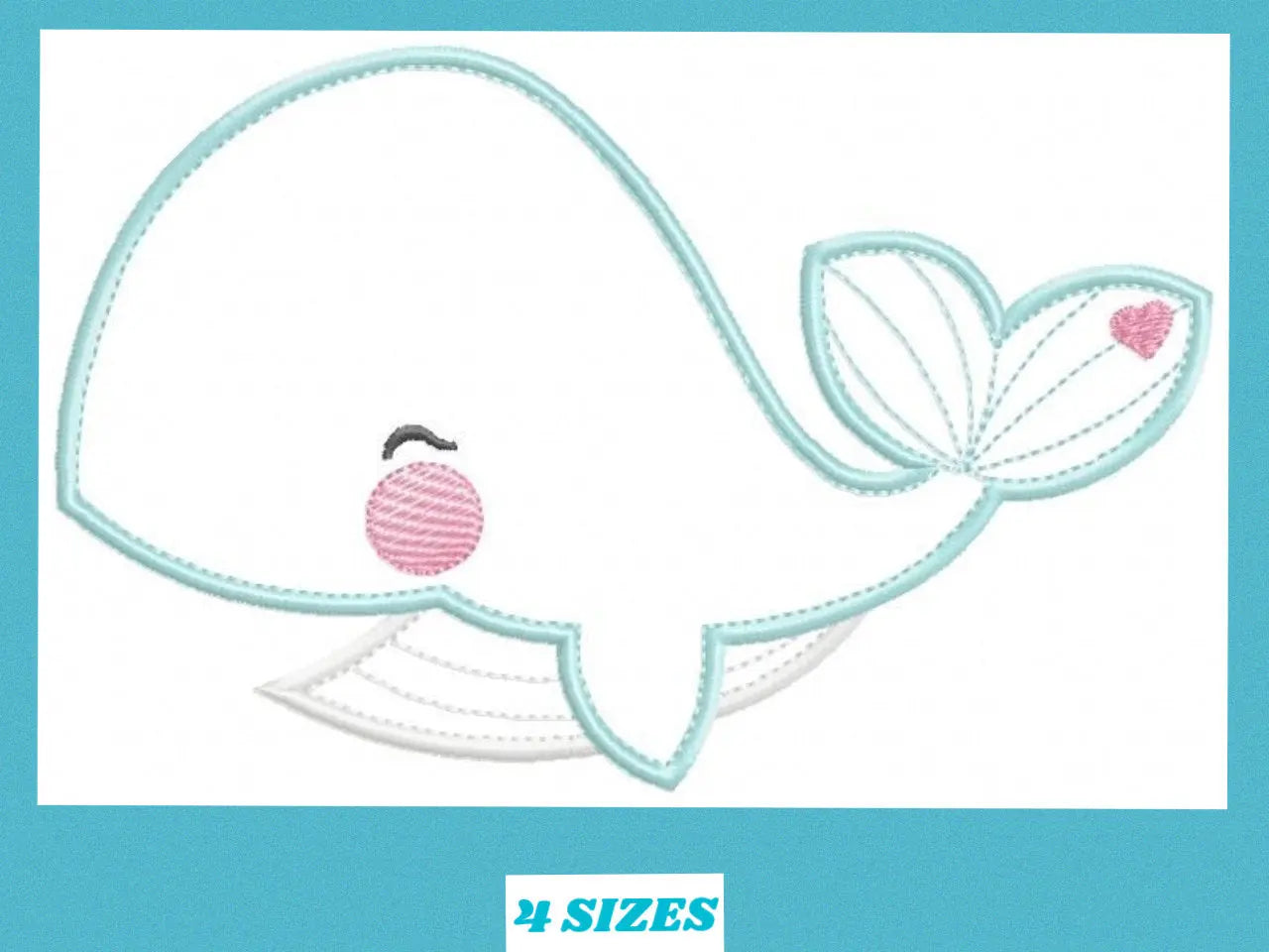 Whale embroidery designs - Ocean animal big fish machine embroidery pattern - Baby girl and boy Whale applique - Instant digital download Marcia Embroidery