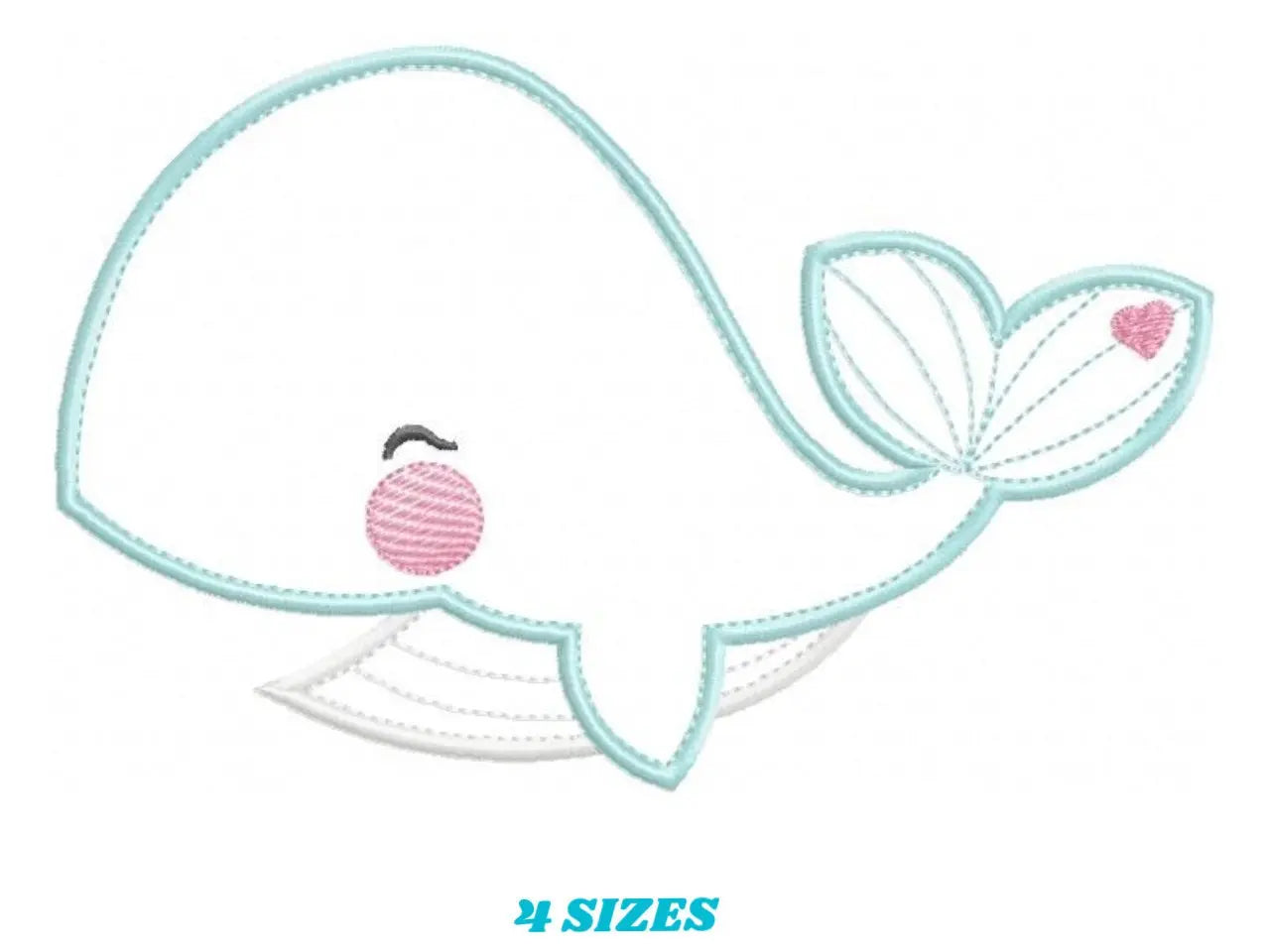 Whale embroidery designs - Ocean animal big fish machine embroidery pattern - Baby girl and boy Whale applique - Instant digital download Marcia Embroidery