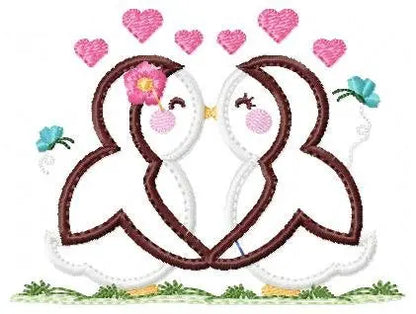 Penguin embroidery design - Animal embroidery designs machine embroidery pattern - love embroidery file - valentines Penguin applique design Marcia Embroidery