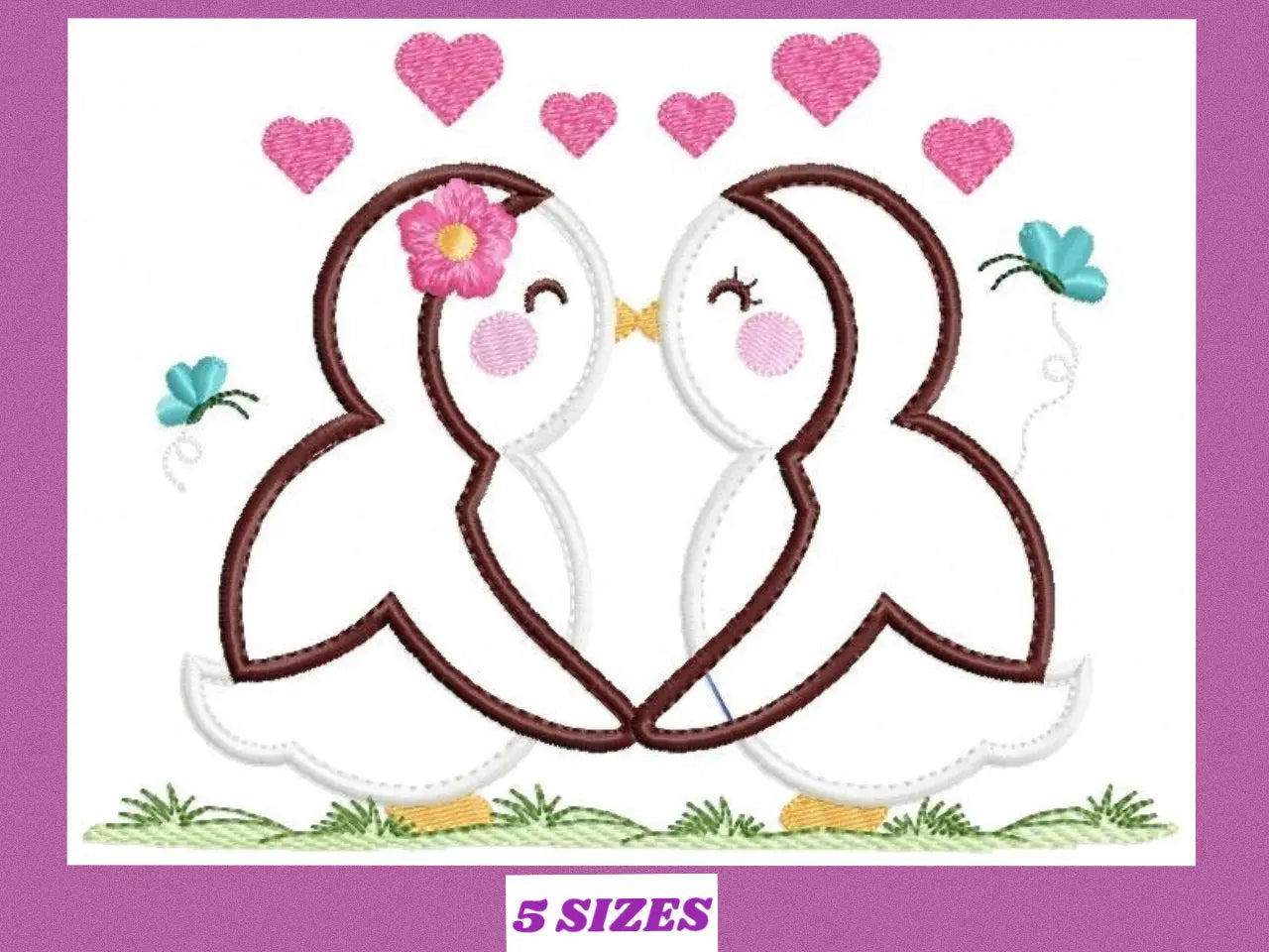 Penguin embroidery design - Animal embroidery designs machine embroidery pattern - love embroidery file - valentines Penguin applique design Marcia Embroidery