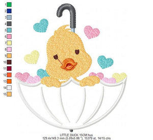 Duck embroidery design - Animal embroidery designs machine embroidery pattern - baby boy embroidery file - girl embroidery duck applique