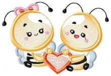 Load image into Gallery viewer, Bee embroidery design - Bees embroidery designs machine embroidery pattern - love embroidery file - girl embroidery Bee couple embroidery
