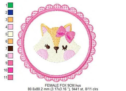 Fox embroidery designs - Red Fox embroidery design machine embroidery pattern - frame embroidery baby girl embroidery file - boy Fox Design Marcia Embroidery