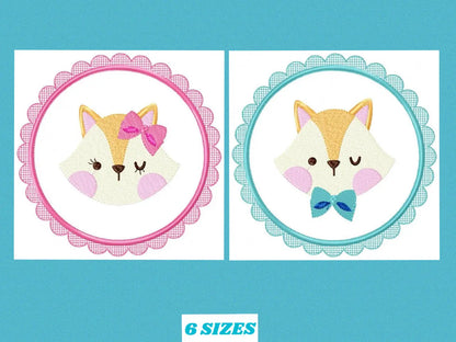 Fox embroidery designs - Red Fox embroidery design machine embroidery pattern - frame embroidery baby girl embroidery file - boy Fox Design Marcia Embroidery
