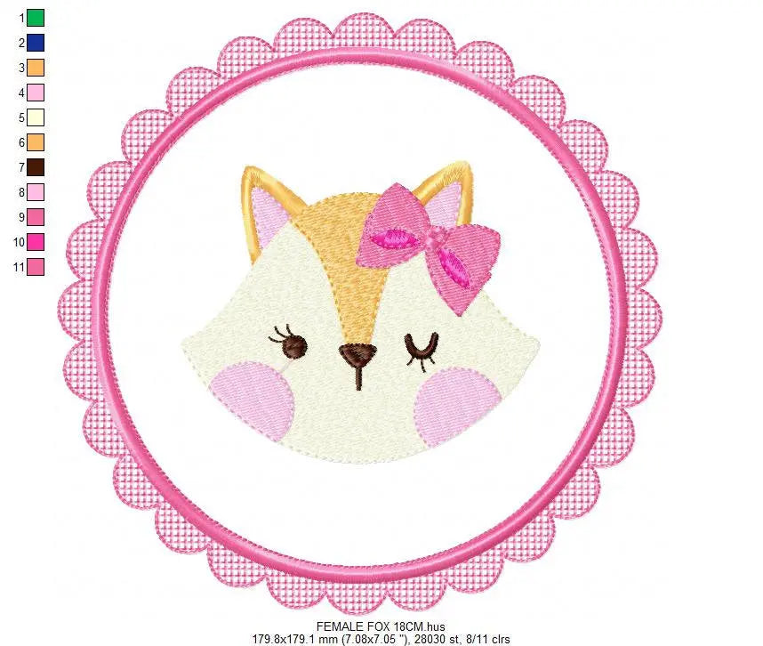 Fox embroidery designs - Red Fox embroidery design machine embroidery pattern - frame embroidery baby girl embroidery file - boy Fox Design Marcia Embroidery