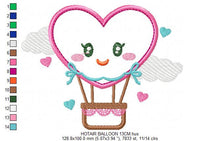 Cargar imagen en el visor de la galería, Balloon embroidery designs - Hot air balloon embroidery design machine embroidery pattern - Sky embroidery Heart embroidery applique design
