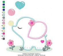 Carica l&#39;immagine nel visualizzatore di Gallery, Elephant embroidery designs - Baby shower embroidery design machine embroidery pattern - Animal embroidery file - Elephant applique design
