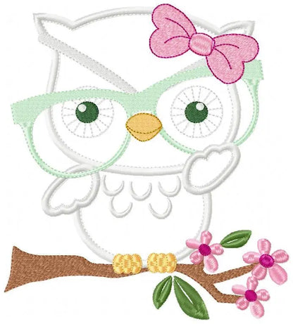 Owl embroidery designs - Owl with glasses embroidery design machine embroidery pattern - Grandma embroidery file - owl applique design Marcia Embroidery