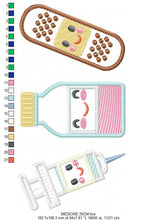 Carica l&#39;immagine nel visualizzatore di Gallery, Band aid embroidery design - Pillbox embroidery designs machine embroidery pattern -  emergency medical kit applique -  injection embroidery
