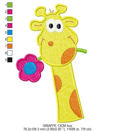 Giraffe embroidery design - Animal embroidery designs machine embroidery pattern - kid boy embroidery file - baby girl embroidery newborn Marcia Embroidery