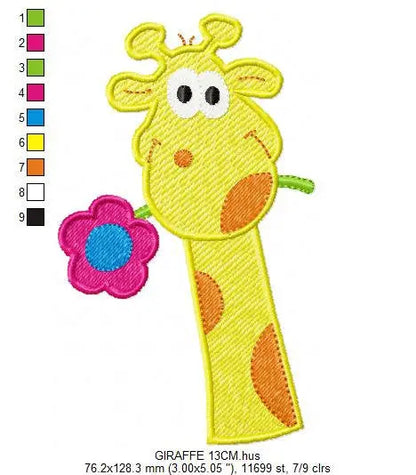 Giraffe embroidery design - Animal embroidery designs machine embroidery pattern - kid boy embroidery file - baby girl embroidery newborn Marcia Embroidery