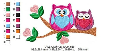 Owl embroidery design - Owl with tree embroidery design machine embroidery pattern - baby embroidery file - bird embroidery owl with branch Marcia Embroidery