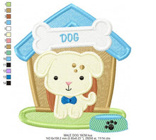 Cargar imagen en el visor de la galería, Dog embroidery designs - Doghouse embroidery design machine embroidery pattern - boy kid embroidery file dog design - Dog house baby girl
