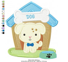 Cargar imagen en el visor de la galería, Dog embroidery designs - Doghouse embroidery design machine embroidery pattern - boy kid embroidery file dog design - Dog house baby girl
