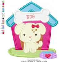 Charger l&#39;image dans la galerie, Dog embroidery designs - Doghouse embroidery design machine embroidery pattern - boy kid embroidery file dog design - Dog house baby girl
