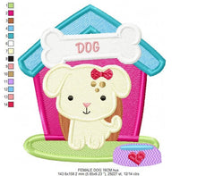 Laden Sie das Bild in den Galerie-Viewer, Dog embroidery designs - Doghouse embroidery design machine embroidery pattern - boy kid embroidery file dog design - Dog house baby girl
