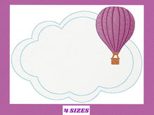 Charger l&#39;image dans la galerie, Balloon embroidery designs - Hot air balloon embroidery design machine embroidery pattern - Cloud embroidery Frame embroidery balloon design
