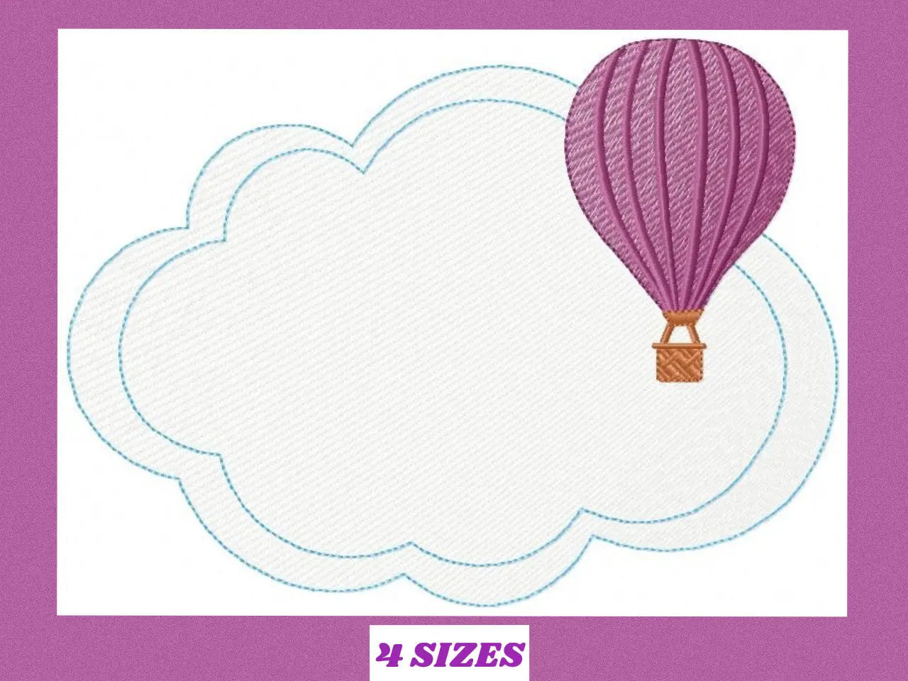 Balloon embroidery designs - Hot air balloon embroidery design machine embroidery pattern - Cloud embroidery Frame embroidery balloon design Marcia Embroidery