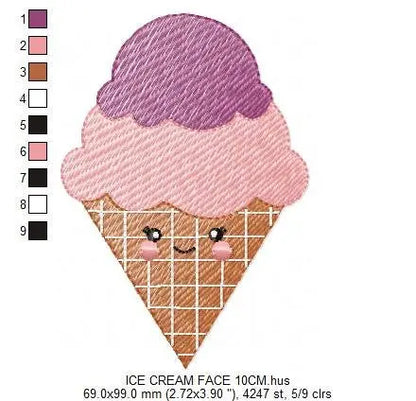 Ice cream embroidery designs - Candy embroidery design machine embroidery pattern - Dessert embroidery file icecream pattern Ice cream cone Marcia Embroidery