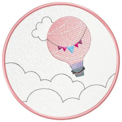 Ballon embroidery designs - Hot air balloon embroidery design machine embroidery pattern - frame embroidery balloon design  instant download Marcia Embroidery
