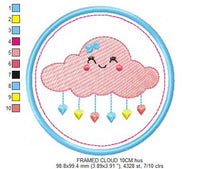 Laden Sie das Bild in den Galerie-Viewer, Cloud embroidery design - Rain embroidery designs machine embroidery pattern - Baby girl embroidery file - frame embroidery cloud pattern
