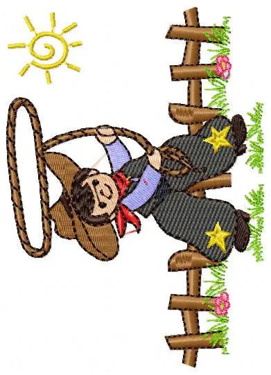 Cowboy embroidery design - Wrangler machine embroidery pattern - Farm horse rancher buckaroo file - Instant digital download pes jef dst hus Marcia Embroidery