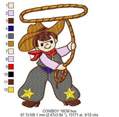 Cowboy embroidery design - Wrangler machine embroidery pattern - Farm horse rancher buckaroo file - Instant digital download pes jef dst hus Marcia Embroidery