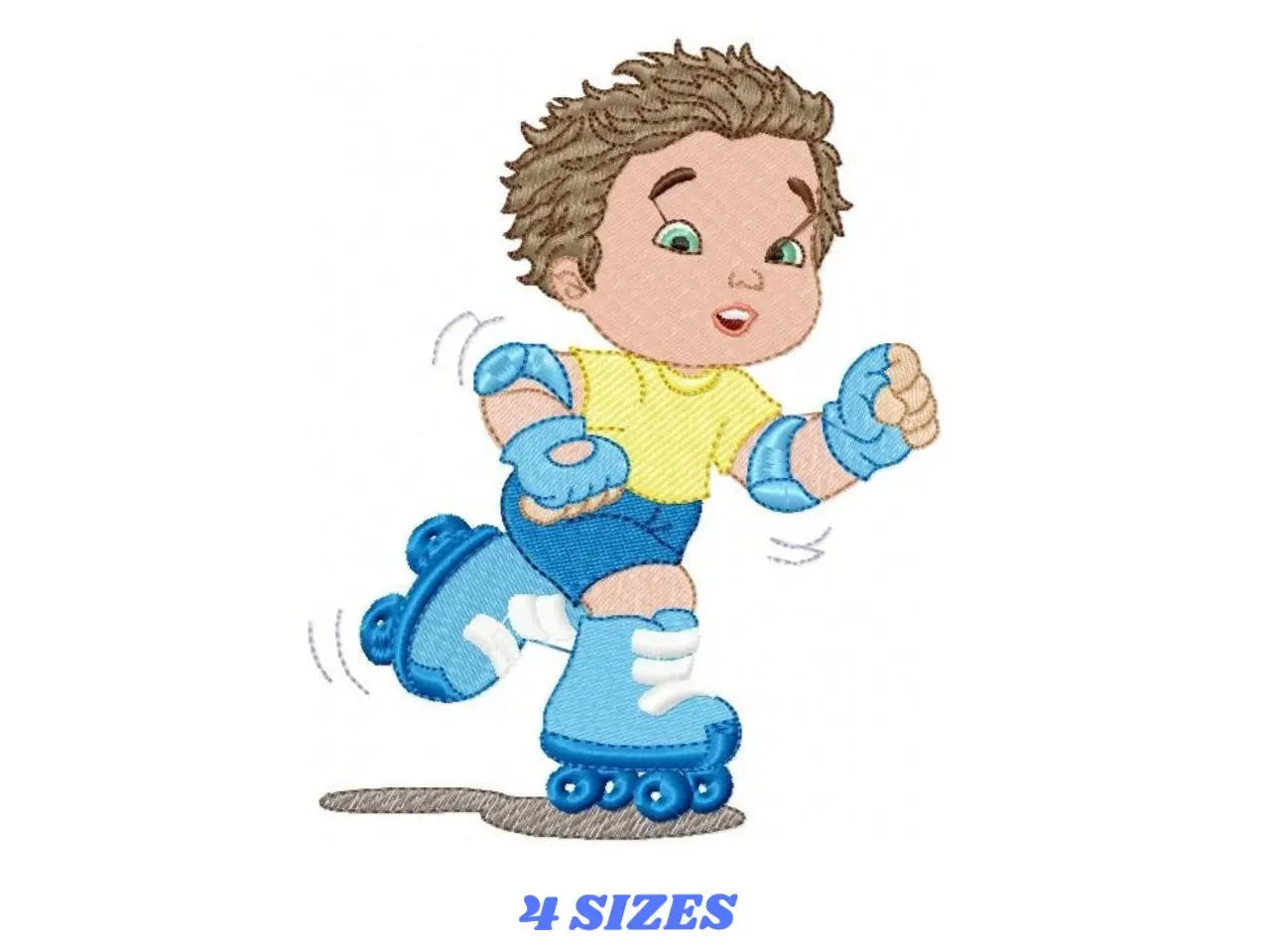 Roller Skater embroidery designs - boy with roller blades embroidery design machine embroidery pattern - Inline Skater embroidery file Marcia Embroidery