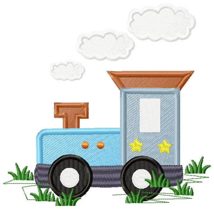 Train embroidery designs - Vehicle embroidery design machine embroidery pattern - boy embroidery file instant download - train with wagon Marcia Embroidery