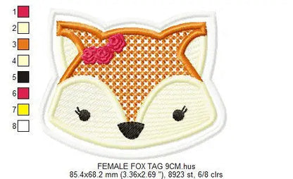 Red Fox embroidery designs - Animal  embroidery design machine embroidery pattern - woodland animals embroidery - Red fox rippled design Marcia Embroidery