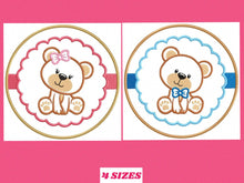 Load image into Gallery viewer, Teddy Bear embroidery designs - Baby girl embroidery design machine embroidery pattern - boy embroidery file - Bear applique design Frame
