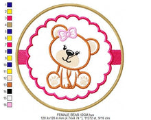 Load image into Gallery viewer, Teddy Bear embroidery designs - Baby girl embroidery design machine embroidery pattern - boy embroidery file - Bear applique design Frame
