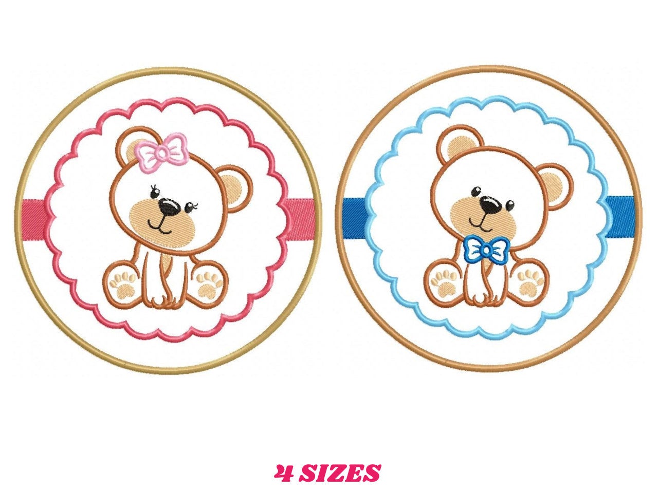 Teddy Bear embroidery designs - Baby girl embroidery design machine embroidery pattern - boy embroidery file - Bear applique design Frame