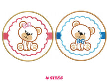 Laden Sie das Bild in den Galerie-Viewer, Teddy Bear embroidery designs - Baby girl embroidery design machine embroidery pattern - boy embroidery file - Bear applique design Frame
