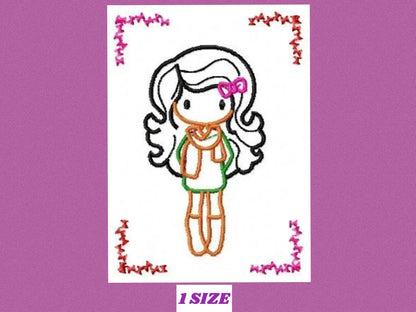 Girl embroidery designs - Fairy embroidery design machine embroidery pattern - autumn embroidery file - fashion girl applique design pes jef Marcia Embroidery