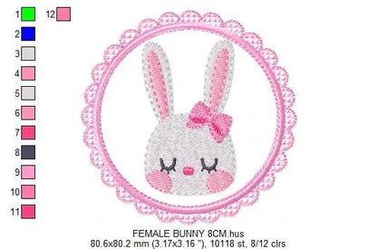 Bunny embroidery design - Rabbit embroidery designs machine embroidery pattern - Baby boy and girl nursery frame file - Instant download pes Marcia Embroidery