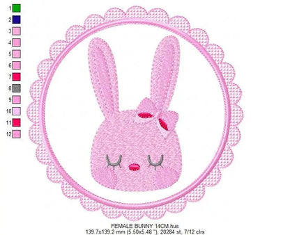 Bunny embroidery design - Rabbit embroidery designs machine embroidery pattern - Baby boy and girl nursery frame file - Instant download pes Marcia Embroidery
