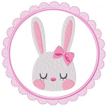 Load image into Gallery viewer, Bunny embroidery design - Rabbit embroidery designs machine embroidery pattern - baby embroidery file - nursery embroidery rabbit with frame
