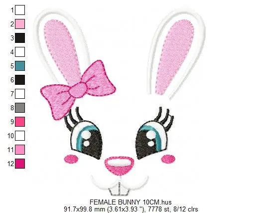 Bunny embroidery design - Rabbit embroidery designs machine embroidery pattern - baby girl embroidery file - nursery embroidery applique Marcia Embroidery